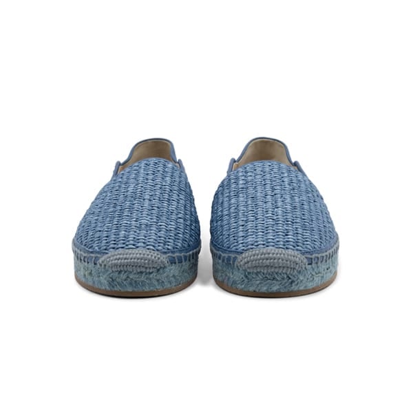 Manolo Blahnik Navy Blue Espadra Raffia Espadrilles - Image 4