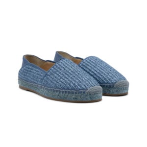 Manolo Blahnik Navy Blue Espadra Raffia Espadrilles