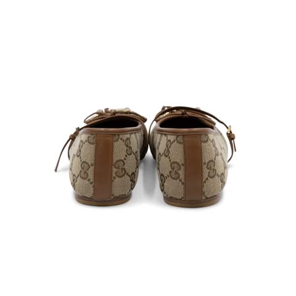 Gucci Beige / Brown Horsebit Ballet Flats - Image 5