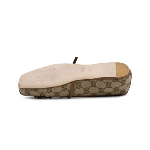 Gucci Beige / Brown Horsebit Ballet Flats - Image 6