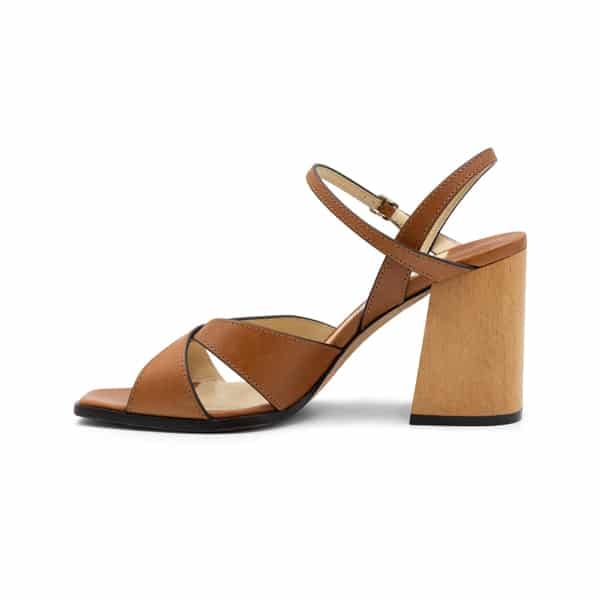 Jimmy Choo Brown Vachetta Leather Joya 85 Sandals - Image 3