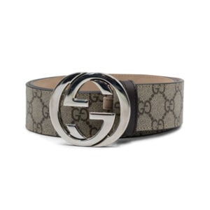 Gucci Beige / Ebony GG Supreme Interlocking G Belt