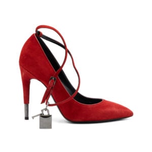Alternative view of Tom Ford Red Suede Padlock Pumps