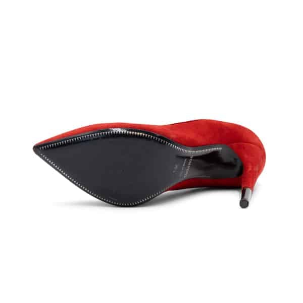 Tom Ford Red Suede Padlock Pumps - Image 6