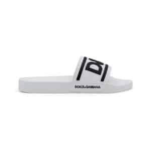 Alternative view of Dolce & Gabbana White Rubber DG logo Beach Slides