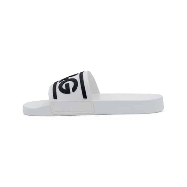 Dolce & Gabbana White Rubber DG logo Beach Slides - Image 3