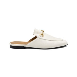 Alternative view of Gucci White Leather Princetown Slip on Mules