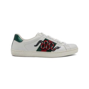 Alternative view of Gucci White Leather Snake Embroidered Ace Sneakers
