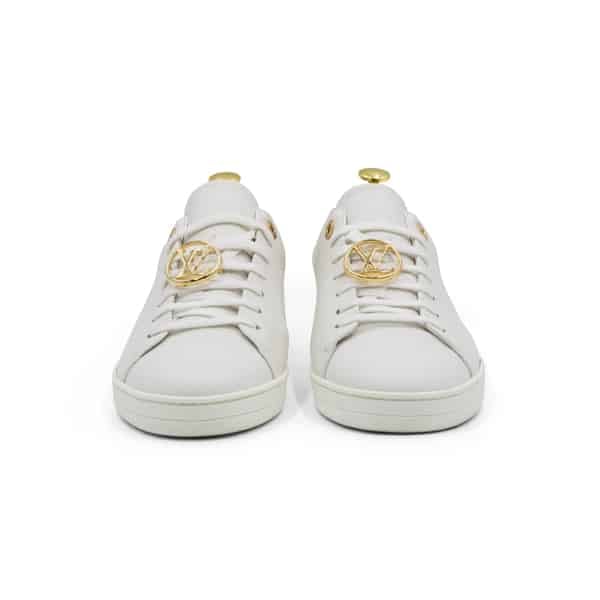 Louis Vuitton White Calfskin Front Row Sneakers - Image 4