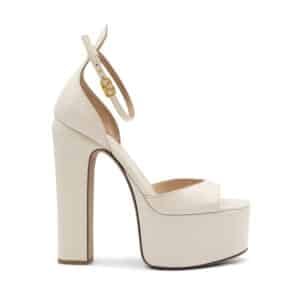 Alternative view of Valentino White Patent Leather Tan-Go 155 Platform Sandals