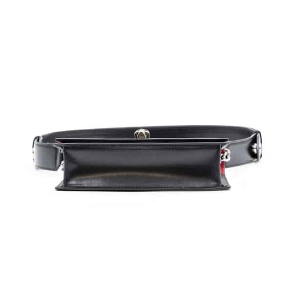 Alexander McQueen Black Leather Biker Skull Small Crossbody Bag - Image 5