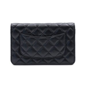 Alternative view of Chanel Classic Black Quilted Caviar Wallet on Chain