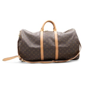 Alternative view of Louis Vuitton Monogram Canvas Keepall Bandouliere 55 + Courchevel Luggage Tag