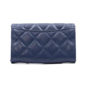 Alternative view of Chanel Navy Blue Caviar Quilted Leather Classic Flap Card Holder