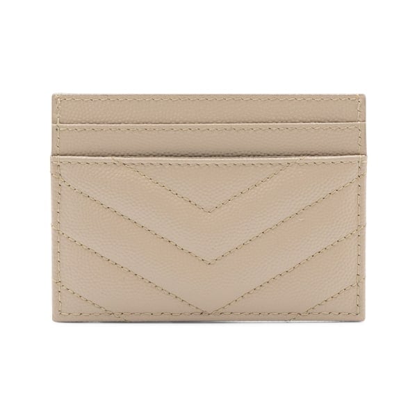 Saint Laurent Chevron Grained Leather Cassandre Card Holder - Image 2
