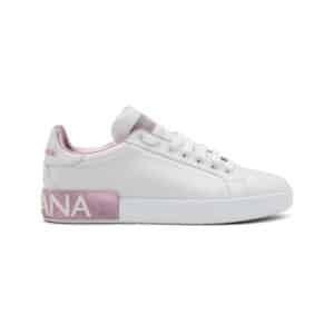Alternative view of Dolce & Gabbana White / Pink Portofino Sneakers