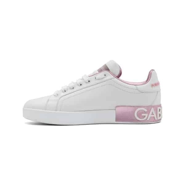 Dolce & Gabbana White / Pink Portofino Sneakers - Image 3