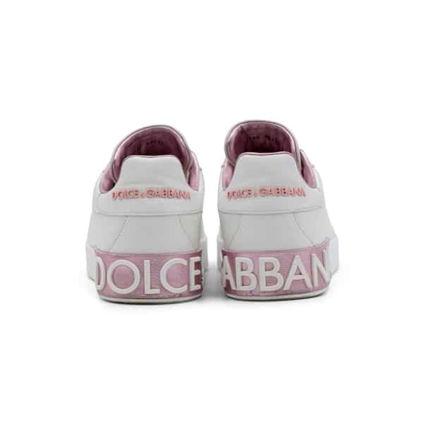 Dolce & Gabbana White / Pink Portofino Sneakers - Image 5