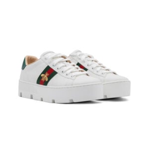 Gucci Leather Ace Bee Platform Sneakers