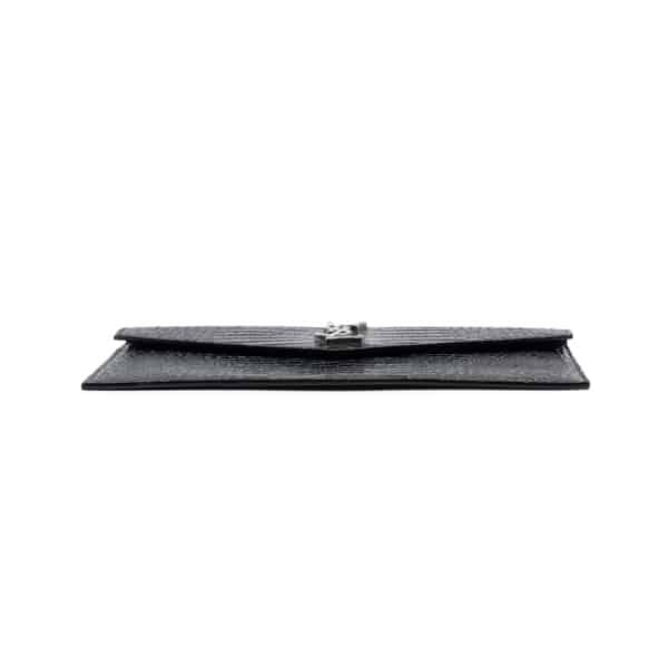 Saint Laurent Black Patent Calfskin Crocodile Embossed Uptown Pouch - Image 5