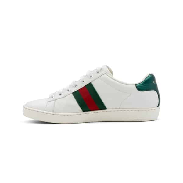 Gucci White Leather GG Apple Applique Ace Sneakers - Image 3