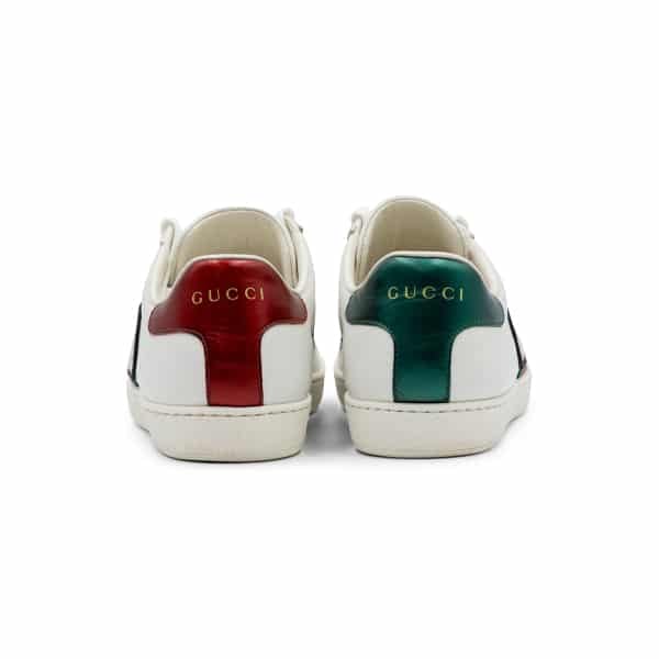 Gucci White Leather GG Apple Applique Ace Sneakers - Image 5