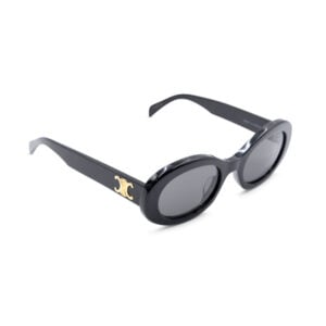 Alternative view of Celine Black Oval Triomphe Sunglasses