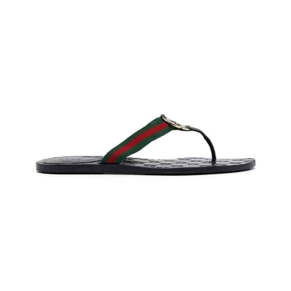 Gucci Interlocking GG Green/Red Web Sandals - Image 2