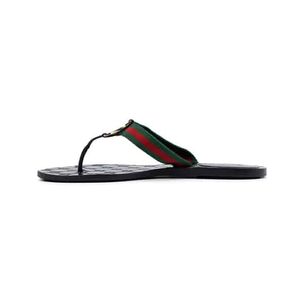 Gucci Interlocking GG Green/Red Web Sandals - Image 3