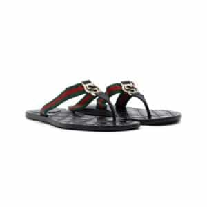Gucci Interlocking GG Green/Red Web Sandals