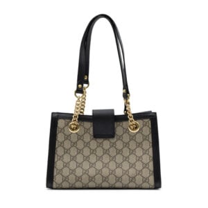 Alternative view of Gucci Beige/Black GG Supreme Coated Canvas & Leather Small Padlock Tote Bag
