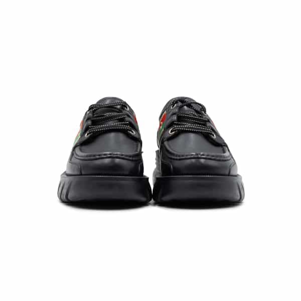 Gucci Black Leather Interlocking G Lace-up Derby Shoes - Image 4