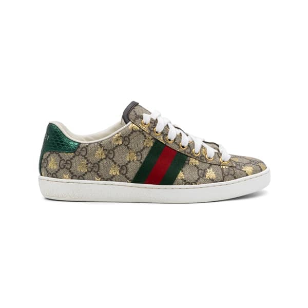 Gucci Beige/Brown GG Supreme Bee Ace Sneakers - Image 2