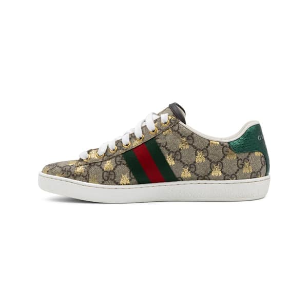 Gucci Beige/Brown GG Supreme Bee Ace Sneakers - Image 3