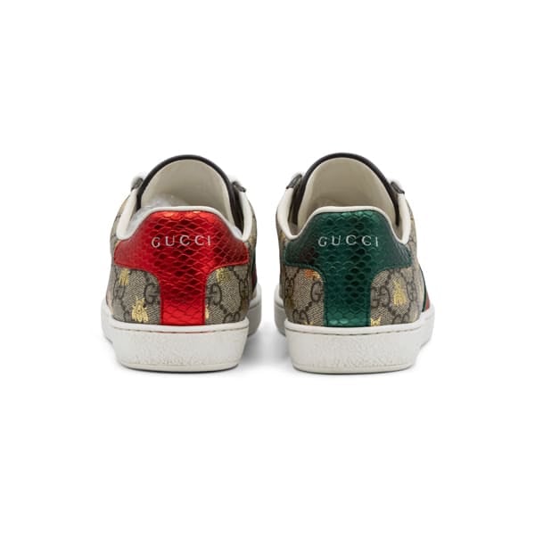 Gucci Beige/Brown GG Supreme Bee Ace Sneakers - Image 5