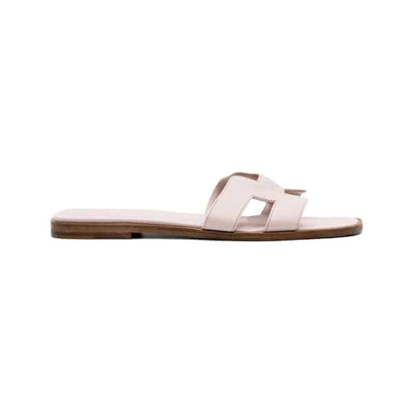 Hermes Rose Porcelain Oran Sandals - Image 2