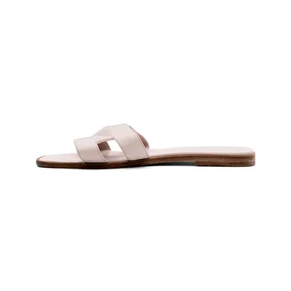 Hermes Rose Porcelain Oran Sandals - Image 3