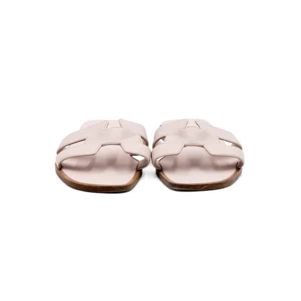 Hermes Rose Porcelain Oran Sandals - Image 4