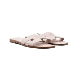 Hermes Rose Porcelain Oran Sandals
