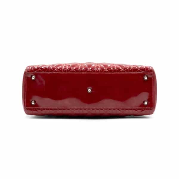 Dior Patent Cherry Red Cannage Large Lady Dior Tote - Image 5