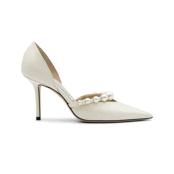 Jimmy Choo Latte White Aurelie 85 Pumps - Image 2