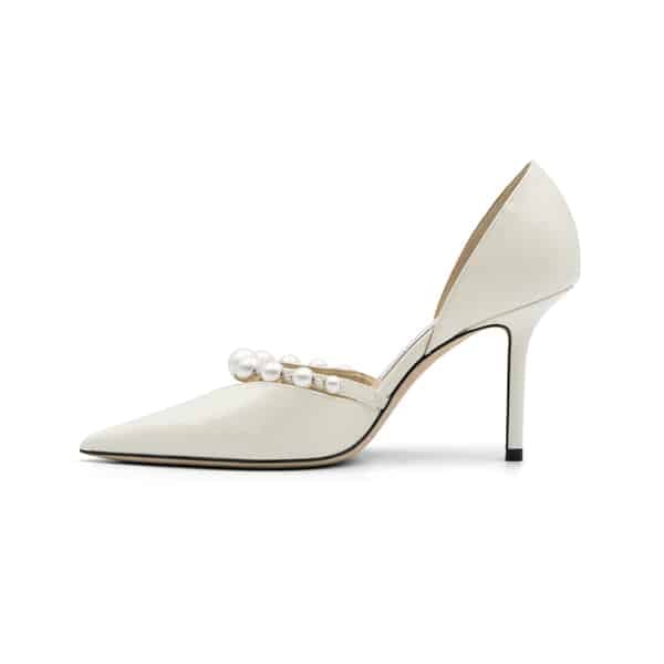 Jimmy Choo Latte White Aurelie 85 Pumps - Image 3