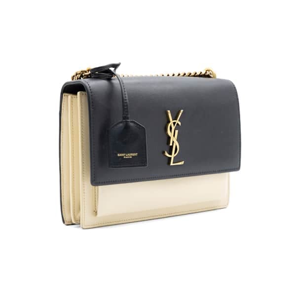 Saint Laurent Dual Tone Leather Sunset Shoulder Bag - Image 3
