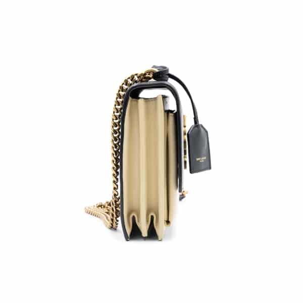 Saint Laurent Dual Tone Leather Sunset Shoulder Bag - Image 4