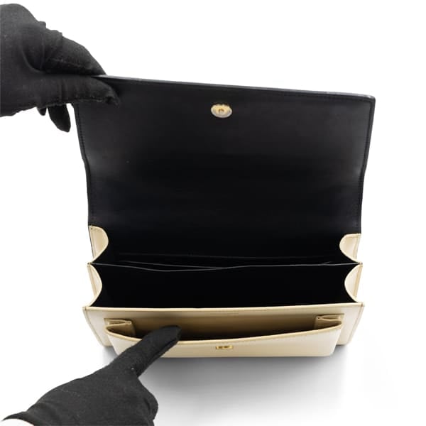 Saint Laurent Dual Tone Leather Sunset Shoulder Bag - Image 6
