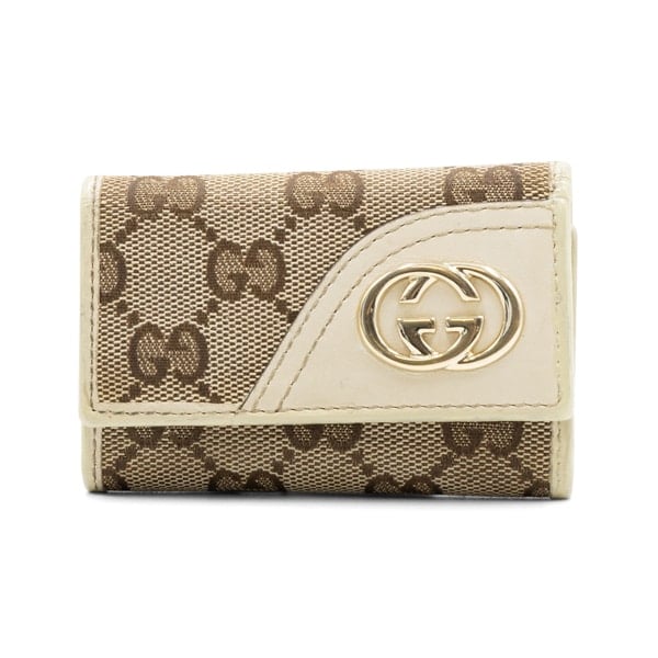 Gucci Beige/Brown GG Supreme Canvas Key Holder Case