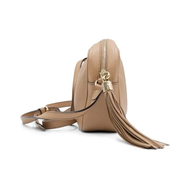Gucci Beige Leather Camelia Soho Disco Crossbody Bag - Image 4