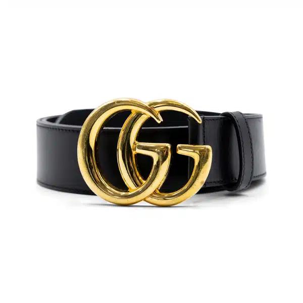 Gucci GG Marmont Black Leather Belt